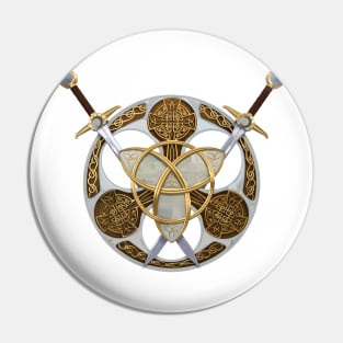 Celtic Shield and Swords Pin