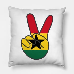 Ghana Flag V Sign Pillow