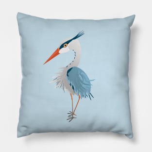 Cute blue heron Pillow