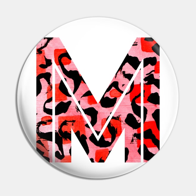 Abstract Letter M Watercolour Leopard Print Alphabet Pin by Squeeb Creative