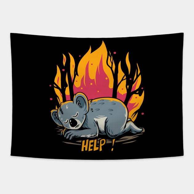 Burn Koala Tapestry by JoeMaggots