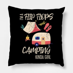 Funny Flip Flop Camper Forest Camp Tent Camping Pillow