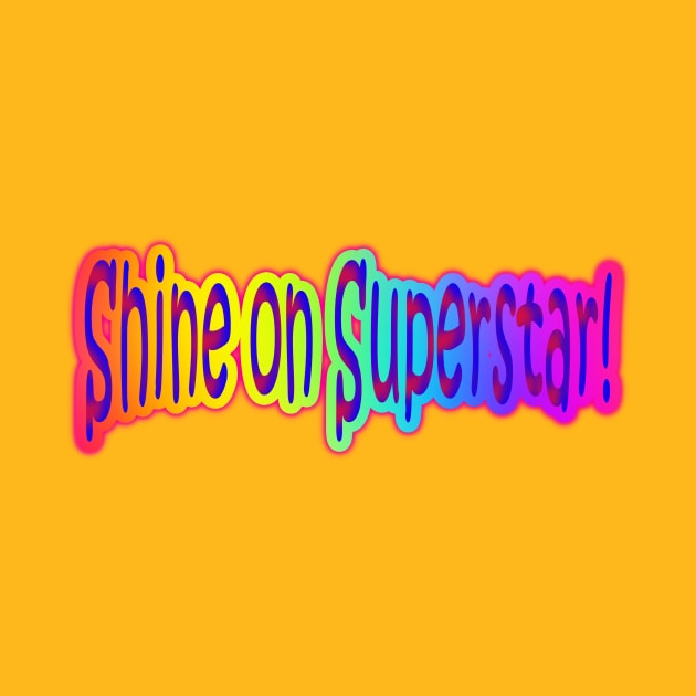 Shine on Superstar Neon Retro Rainbow Colors by Creative Creation