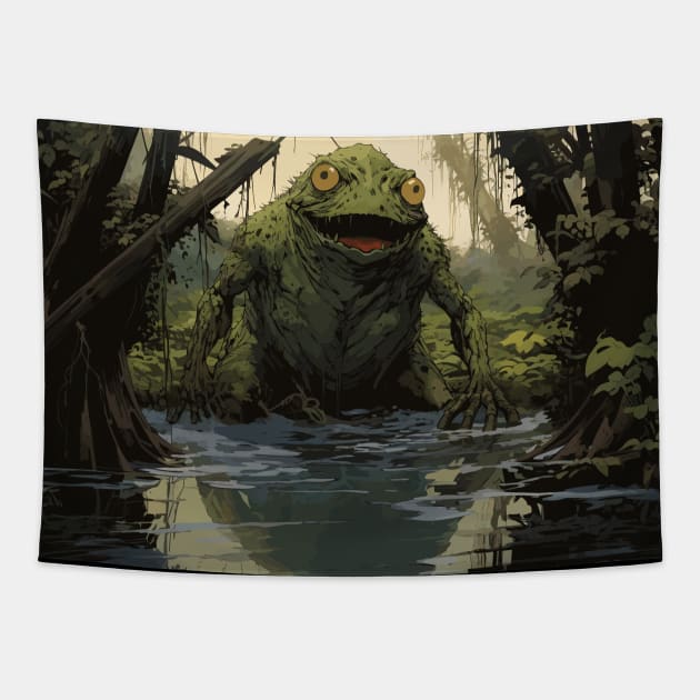 Swamp Monster Tapestry by Ray Crimson