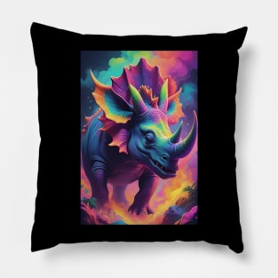 Triceratops Dinosaur Multi-Coloured Pillow