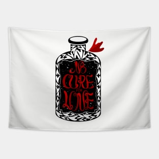 "No cure for love typographic" poster Tapestry