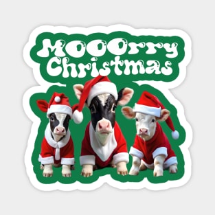 MOOOrry Christmas Magnet