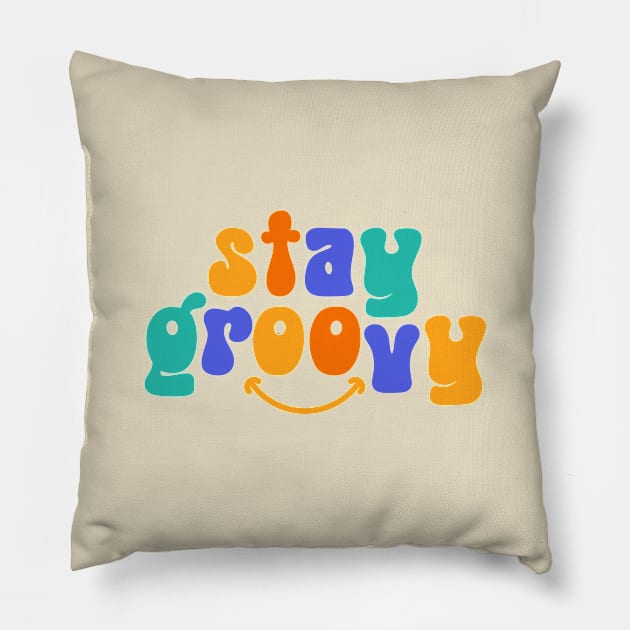 Stay Groovy Retro Summer Pillow by Chiko&Molly