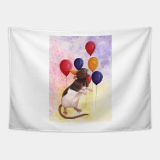 Rat Birthday Balloons Tapestry