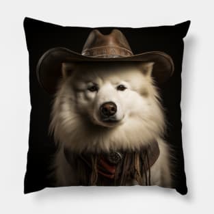 Cowboy Dog - Samoyed Pillow