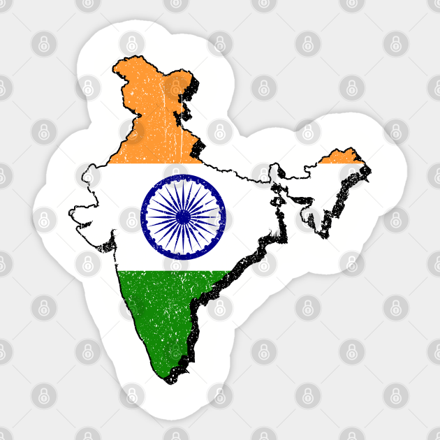 India Map With Flag India Map With Flag - India Map Flag - Sticker | Teepublic Uk