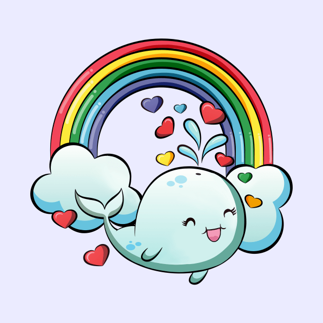 Sunny Wendy Whale Slides On Rainbows All Day by LittleBunnySunshine