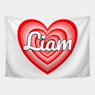 I Love Liam Heart Liam Name Funny Liam Tapestry