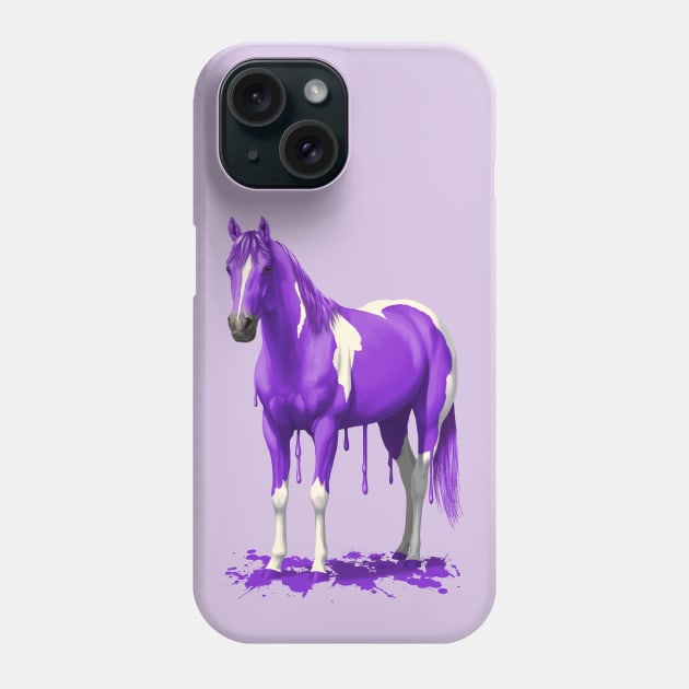 Funny Purple Pinto Dripping Wet Paint Horse Phone Case by csforest