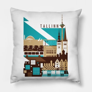 Tallinn Summer Retro Pillow