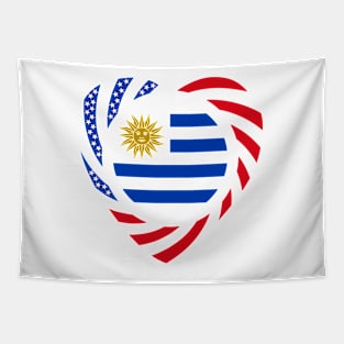 Uruguayan American Multinational Patriot Flag (Heart) Tapestry