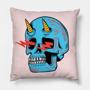 Blue Skull Pillow