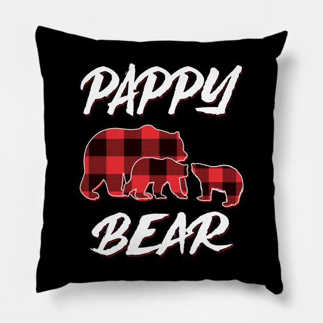 Pappy Bear Red Plaid Christmas Pajama Matching Family Gift Pillow by intelus