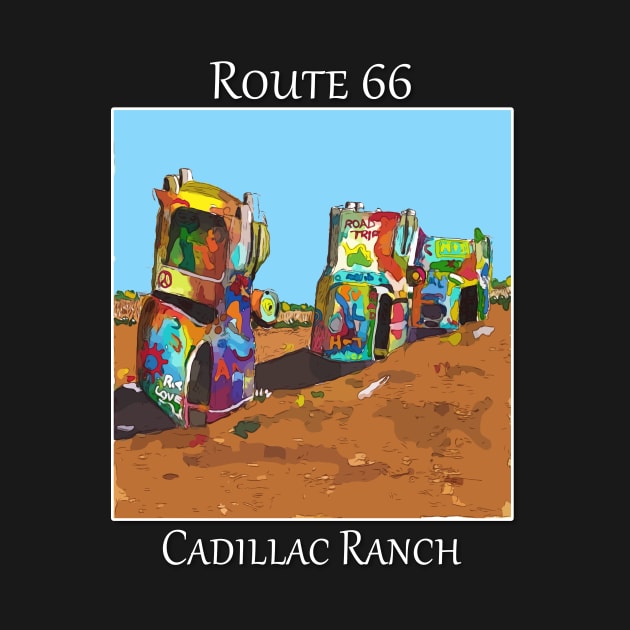 Cadillac Ranch on Route 66 near Amarillo Texas. by WelshDesigns