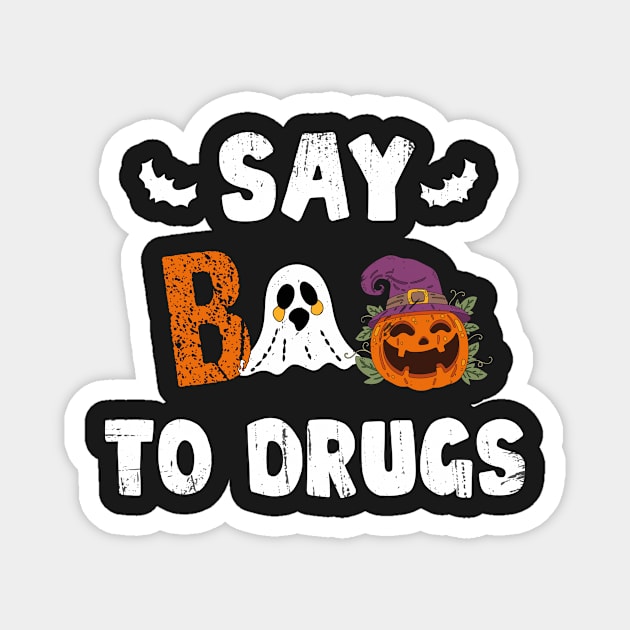 Say Boo To Drugs Funny Halloween Red Ribbon Week Awareness Magnet by TrendyStitch