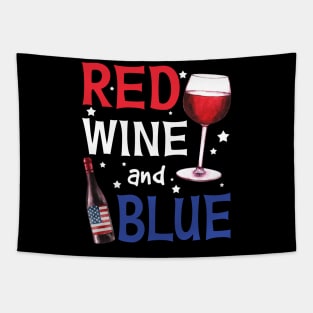 Red Wine And Blue Funny Drinking 4th Of July Tapestry