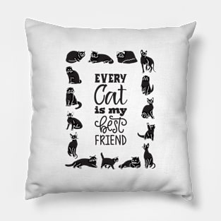 Every cat is my best friend Pillow