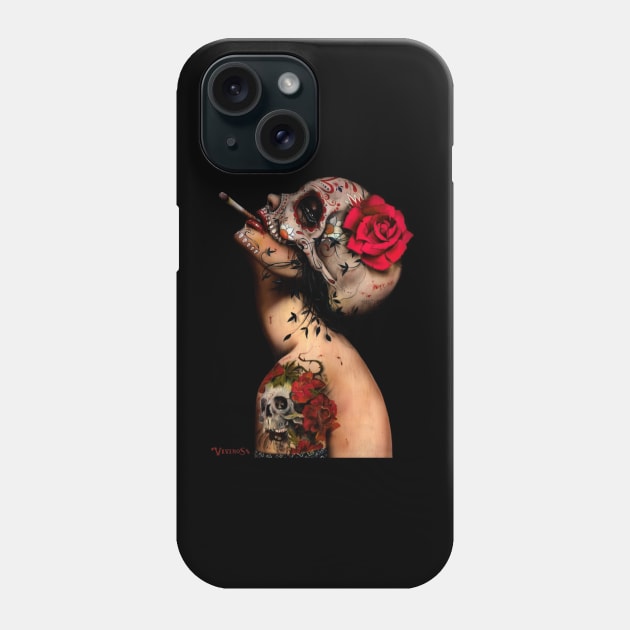 Sad girl with smoke Phone Case by AlindaEudoro431994