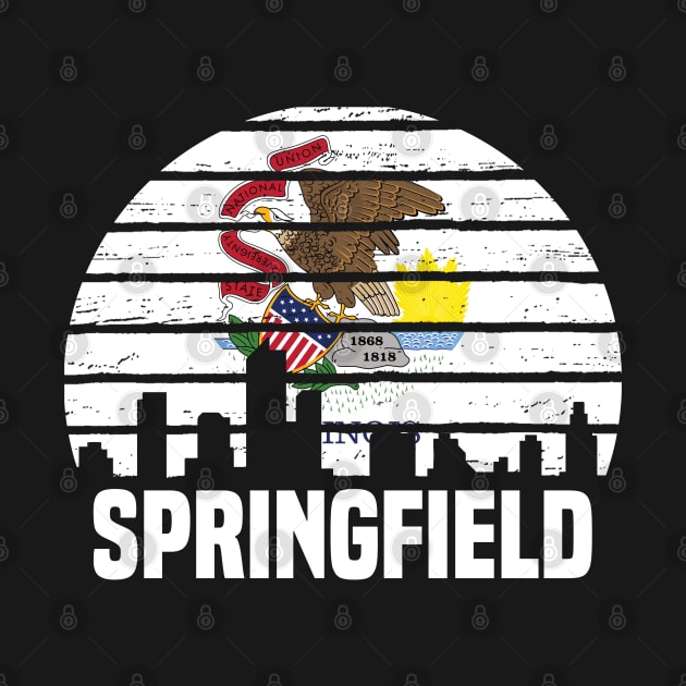 Springfield Illinois IL Group City Silhouette Flag by jkshirts