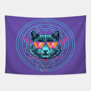 Techno Cat Tapestry