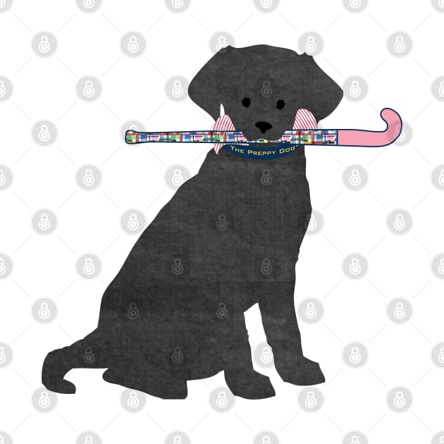 Black Lab Retriever Preppy Madras Field Hockey Dog by emrdesigns