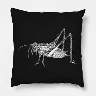 Bush Cricket (White) Pillow