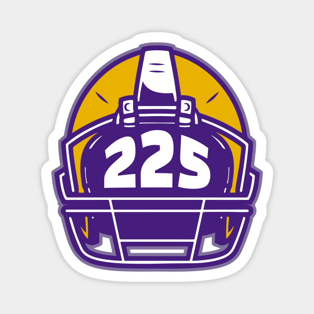 Retro Football Helmet 225 Area Code Baton Rouge Louisiana Football Magnet by SLAG_Creative