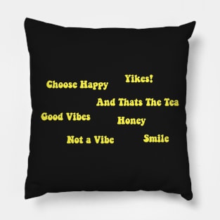 Bright Yellow VSCO Word Sticker Pack Pillow