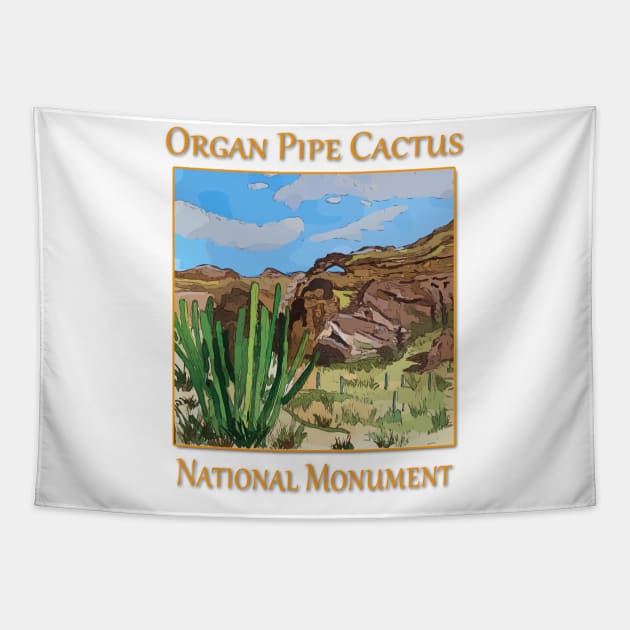 Organ Pipe Cactus National Monument in Arizona Tapestry by WelshDesigns