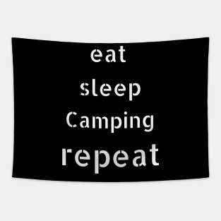 eat sleep camping repeat Tapestry