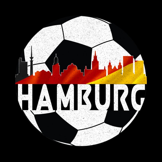 Hamburg Germany Euro 2024 football—White text by Rocky Ro Designs