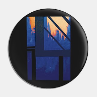 Blue Cityscape evening Pin