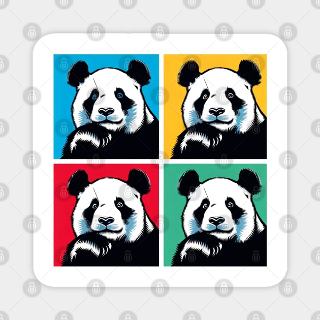 Playful Pop Art Panda Print - Infuse Your Space with Whimsical Charm! Magnet by PawPopArt