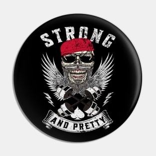 Strong And Pretty Vintage Motivation Pin