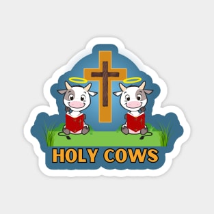 Funny Holy Cows reading their Bibles cartoon Magnet