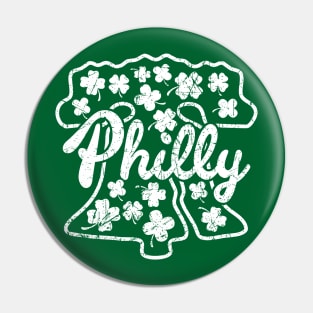 Philadelphia Liberty Bell Shamrock Irish St. Patrick's Day White Pin