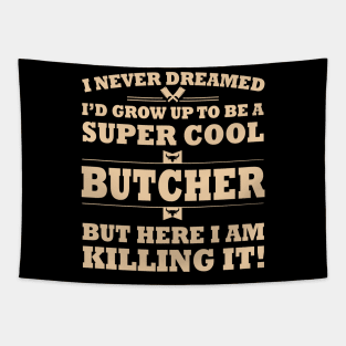 Butcher Butchery Fathers Day Gift Funny Retro Vintage Tapestry