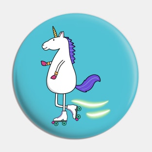 Roller skating unicorn Pin