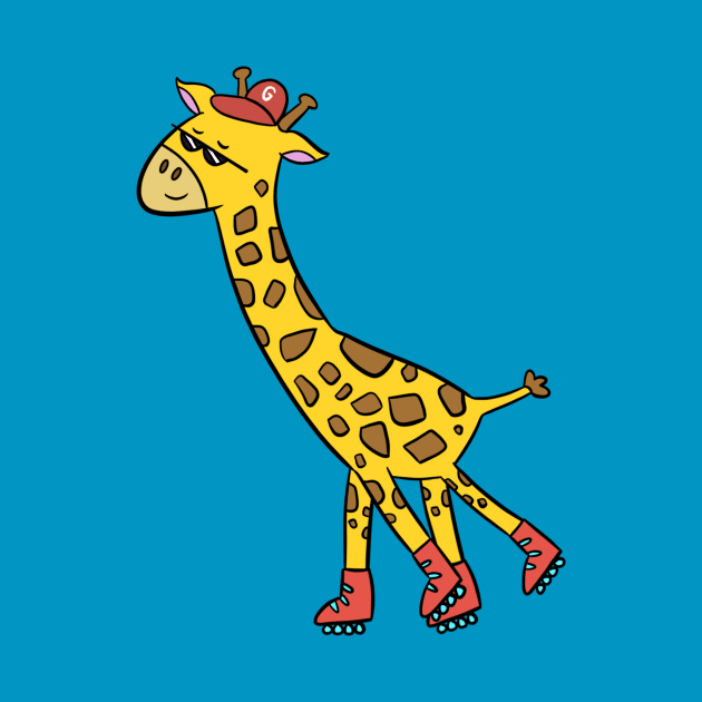 Rollerskater Giraffe by michudesigns