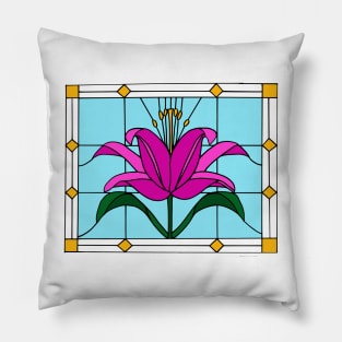 pink lily Pillow