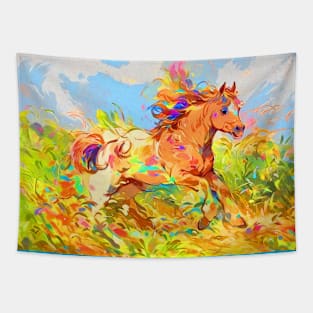 Frolicking Pony - Children's Book Art Tapestry