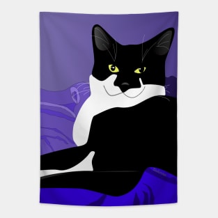 Cute Tuxedo Cat Mr Nelson Copyright TeAnne Tapestry