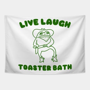 Live laugh toaster bath, Funny Sweatshirt, Cartoon Meme Top, Vintage Cartoon Sweater, Unisex Tapestry