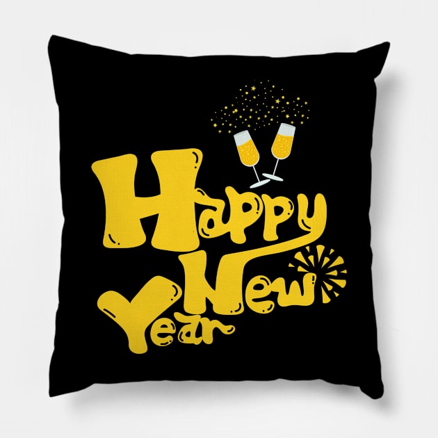 Happy New Year Pillow by Aldrvnd