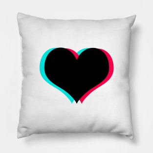 TikTok Heart Black Pillow